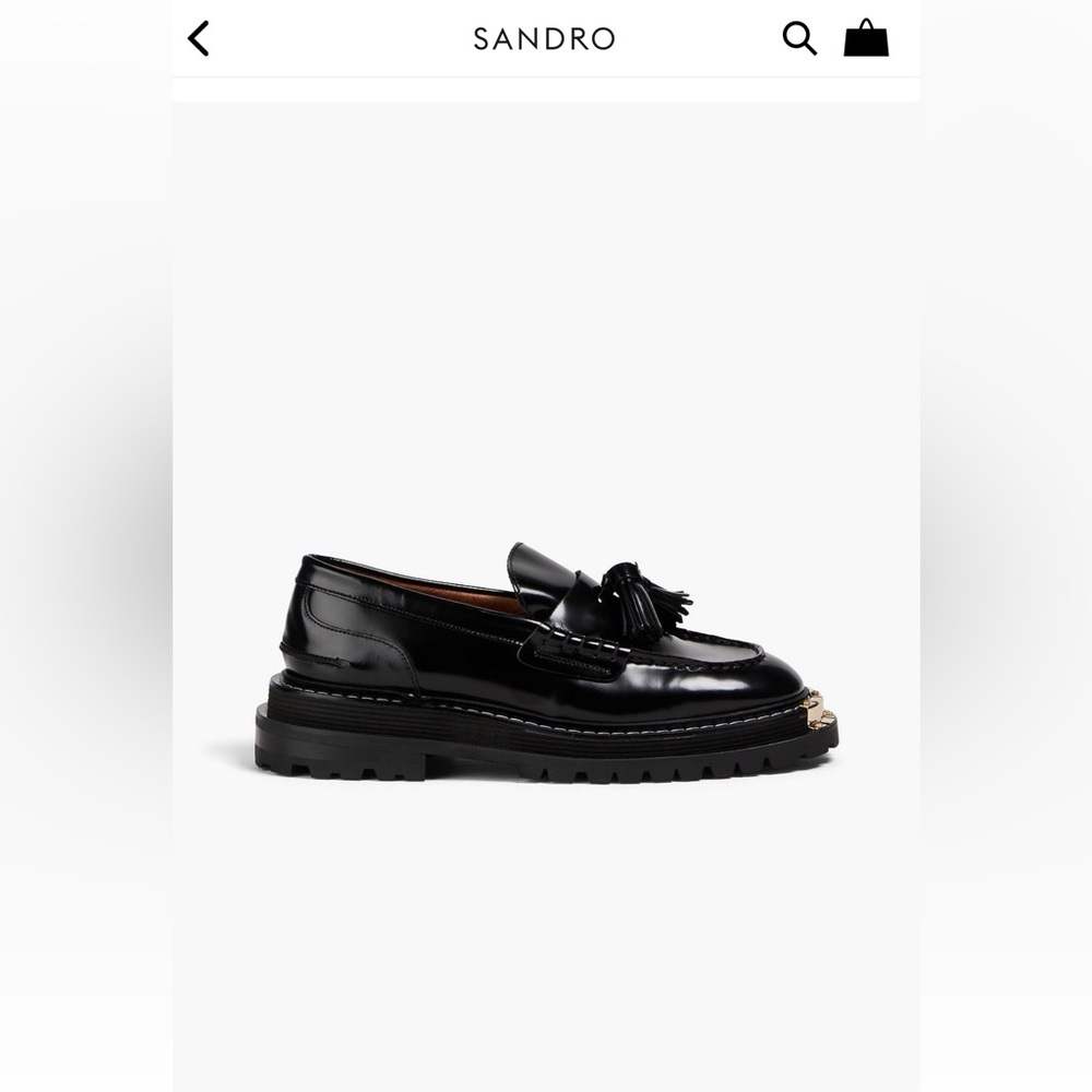 Sandro Black Leather Loafers